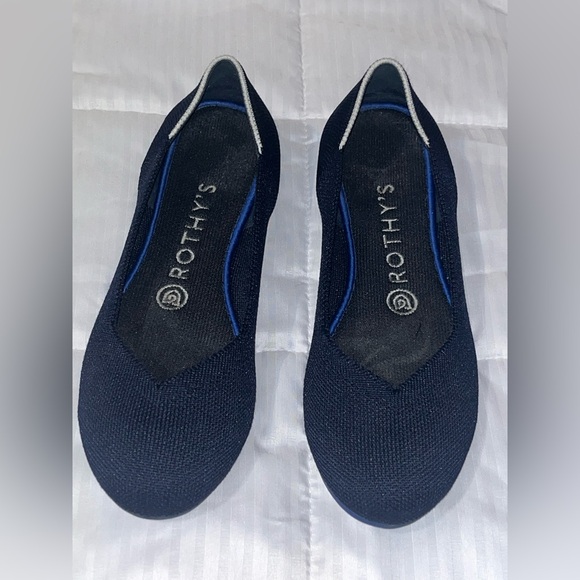 Rothy's The Flat Navy Blue Knit Round Toe Knit Ballet Flats Womens Size 7 - Picture 2 of 8